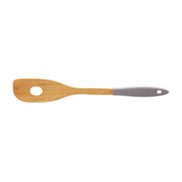 Lingură bambus cu orificiu și mâner din silicon, 30x6.3cm C17 014